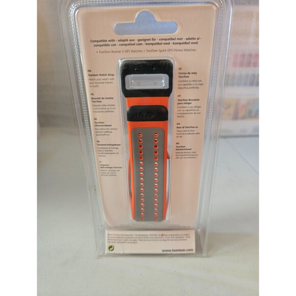 New OEM Tomtom Spark/Runner 2 Silicone Replacement Watch Strap (Bright Orange) - Picture 3 of 4